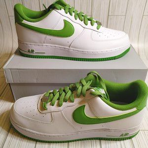 Nike Air Force 1 '07 Shoes "Candy Apple" White Chlorophyll Green NEW in box. 11